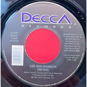 Lee Ann Womack The Fool / Troubles Here 45 Country Vinyl 1997 Decca 72009 VG+